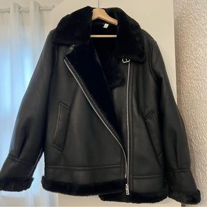 MANGO - Faux shearling-lined jacket